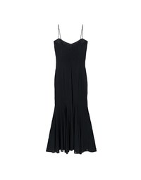 Satin Spaghetti Strap Padded Maxi Dress with Sheer Panel Flare Hem